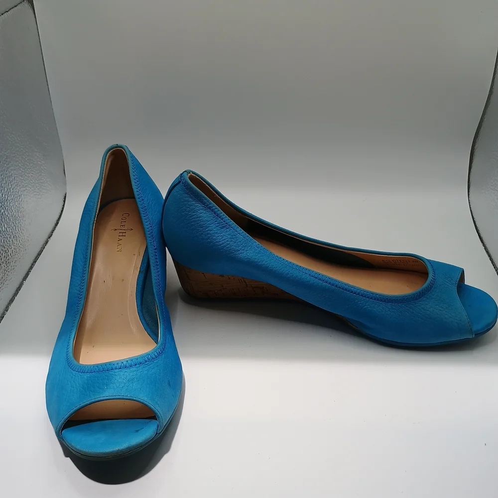 Cole Haan Women's Blue Peep Toe Shoes